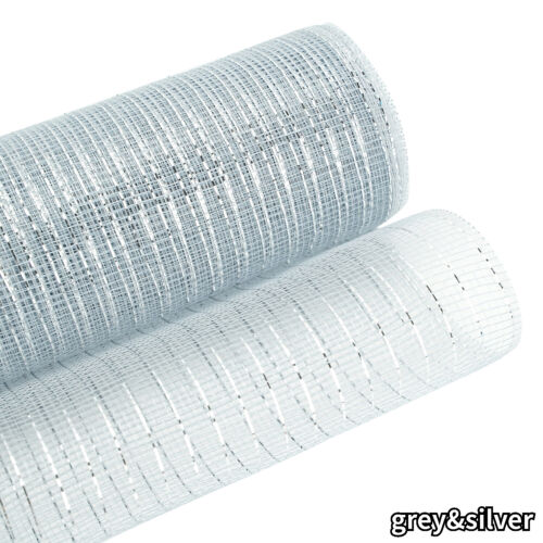 10 Yards Christmas Metallic Mesh Ribbon Deco DIY Wreath Xmas Tree Gift Wrap - Picture 31 of 32