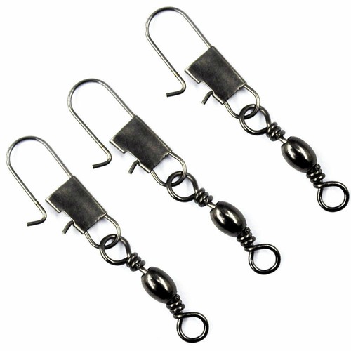 100pcs Fishing Barrel Swivel with Interlock Snap Fishing Swivel Lure Line Tackle eBay