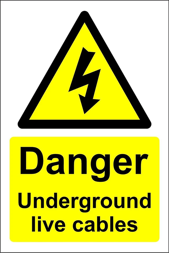 KPCM DISPLAY LTD Danger underground live cables electricity Safety sign