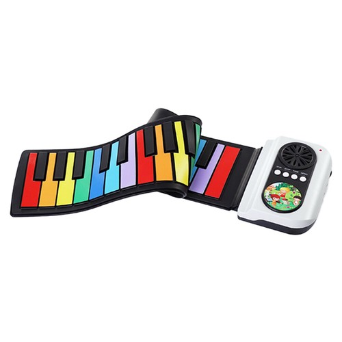 49 Keys Digital Keyboard Portable Rainbow Keys Pianos MIDI Out Gift for Children - Imagen 8 de 10
