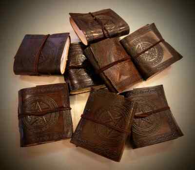 Pack of 20 Handmade Mini Leather Journal, Paper, Embossed Tiny  Scrapbook Diary