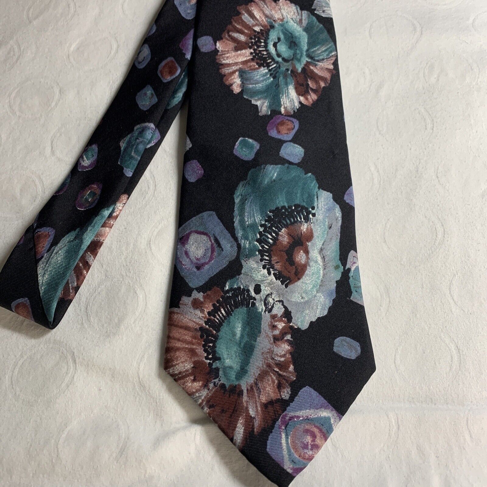 VTG Halston III Neck Tie Abstract Floral 55”x4" 8… - image 1