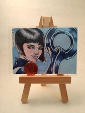 Sketch Card Head Shot of Quorra from Tron Leg...