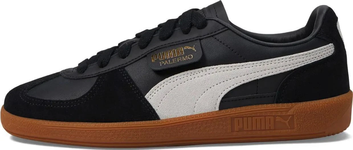 NUOVA PUMA Palermo Pelle Nero Piuma Grigio Gomma Taglia 10 5 Uomo