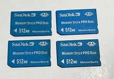 Lot of 4 SanDisk Memory Stick PRO 512MB – Vintage Sony Compatible Cards
