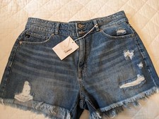 Kancan Los Angeles Women's Distressed "High Rise Mom" Shorts Size 13/30 New