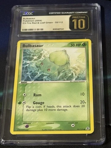 CGC Pristine 10 Bulbasaur 55/112 FireRed & LeafGreen Low Pop