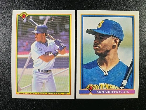 Ken Griffey Jr Bowman 1990 #481 1991 #246 2 Card Set