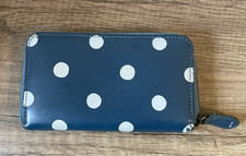 Cath Kidston Women's Oilcloth Purse Wallet Green Polka Dots 3.5" x 6" Zip Around