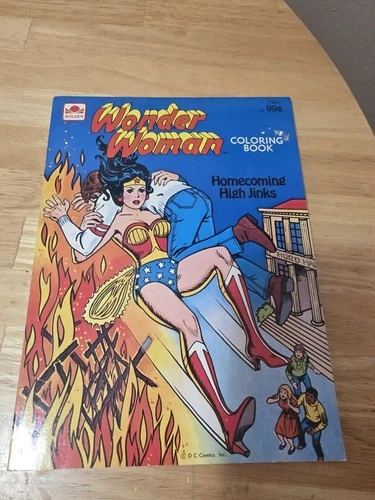 1979 Dc Comics Wonder Woman Coloring Book, Never Used Vtg