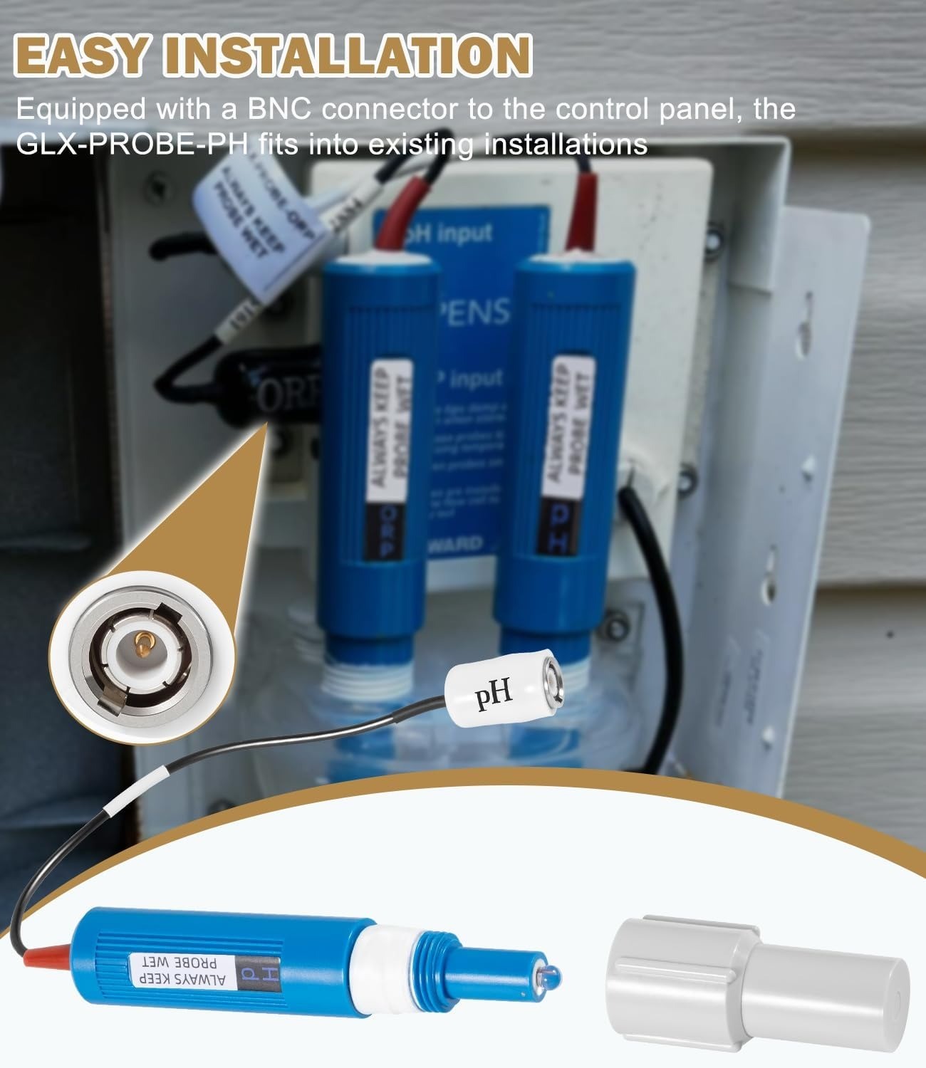 For Hayward GLX-Probe-PH PH Probe Replacement for Sense and Dispense Automation