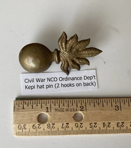 Original Civil War Ordinance Dept. Non-Commissioned Officers Hat Insignia