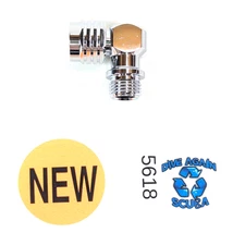 90° Scuba Dive 2nd Stage Regulator Swivel Adapter 9/16" - 18 UNF 90 Degree Elbow