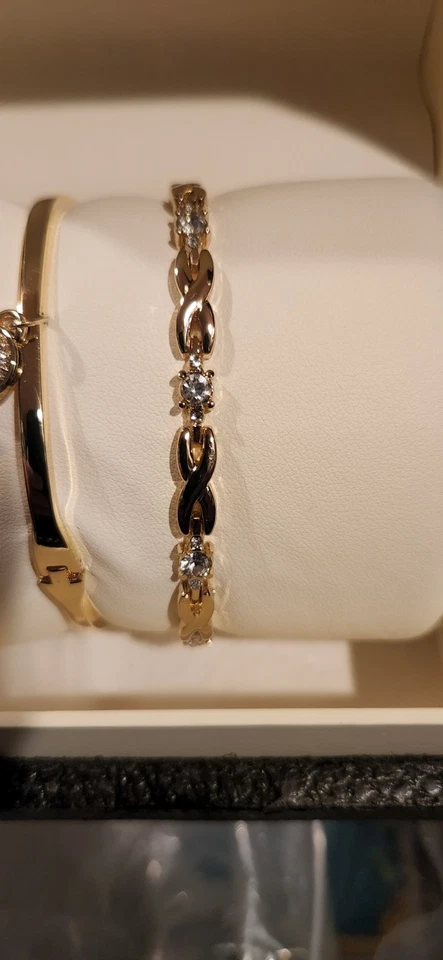 Juego de 2 pulseras de cristal de Swarovski Anne Klein SIN RELOJ - AK /1868GBST - NOB Foto 3 de 4