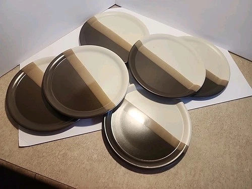 McCoy Pottery Sandstone Stoneware Dinner Plates (6)