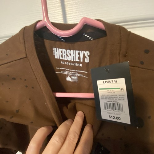 Hershey's Logo Chocolate Splatter T-Shirt Tee Size 12/14 Large Unisex NEW NWT - Picture 8 of 8