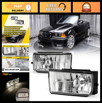 Clear Fog Lights Assembly for BMW M3 E36 1992-1999 - H1 12V 55W Bulbs - Pair