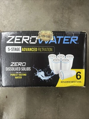 ZeroWater Official Replacement Filter 5 Stage 0 TDS Filter Replacement 6 Pack