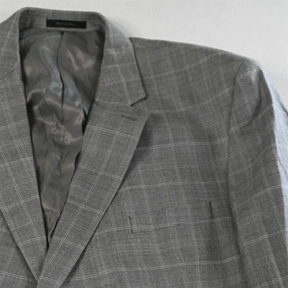 Blazer Traje Chaqueta Abrigo Deportivo Calvin Klein 52R Gris Ventana Lana Seda Para Hombre Foto 2 de 4