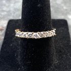 Size 7 Vintage gold plated Band w/ Faux Diamonds
