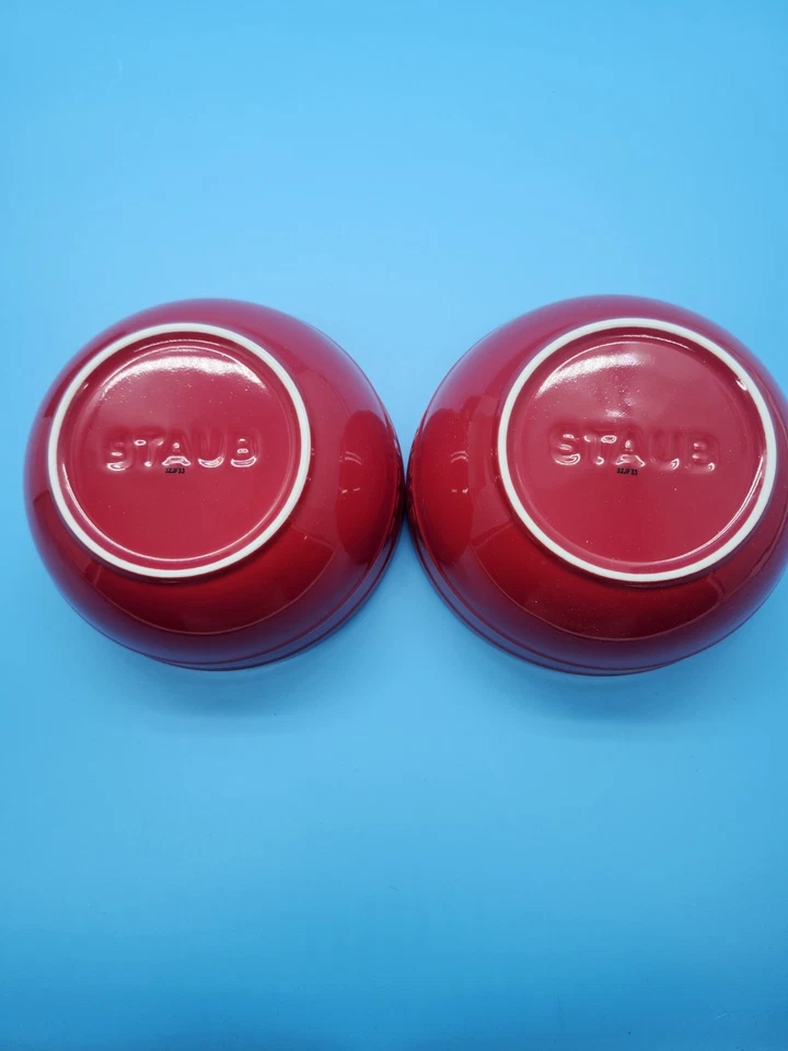 Staub Ceramic Bowls – Set of 2 – 6.5" / 1.2L – Cherry Red – New in Box - Image 4 of 4