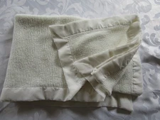Vintage Baby Morgan Blanket Thermal Waffle Weave Acrylic Nylon  Trim White    6
