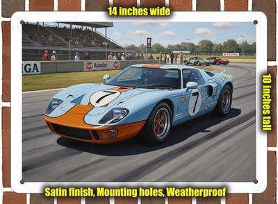 Metal Sign - 1969 Ford GT40 Oil Painting - 14x10