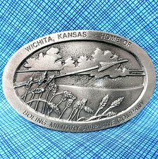 Boeing Military Airplane Co Promo Belt Buckle LE Wichita KS Vtg 80s .TWY312