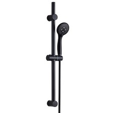 Black Shower Slider Rail with Multifunction Shower Head Hose & Pipe Bracket