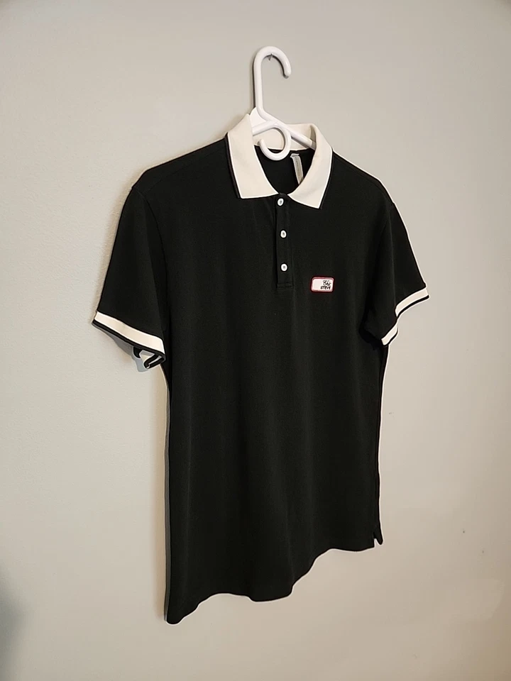 Dsquared²  CHIC STEVE Black/Ivory Polo Shirt cotton Luxury Made in Italy men's L - Image 2 of 4