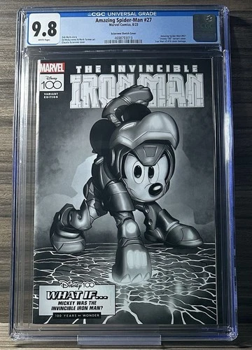 Amazing Spider-Man #27 (#921) 1:100 CGC 9.8 Sciarrone Sketch Disney 100