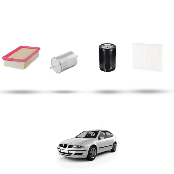 Hoffcar Set Service - 4 Filter Kompatibel Mit Seat Leon 1.6 74Kw Von 1999 Al-image