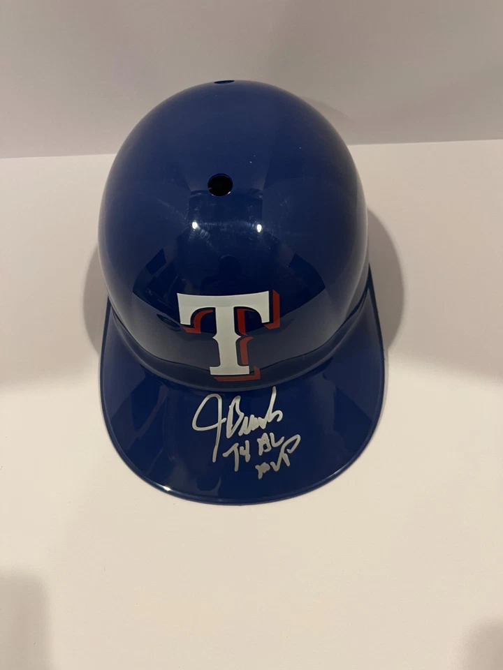 Сувенирная копия шлема ватина с автографом Джеффа Берроуза из Rangers 74 MVP -(SS COA) - Изображение 3 из 3