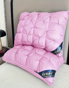 Luxury Pillows Hotel Quality Deep Neck Support Non Collapse Bed Pillows 2 Pink