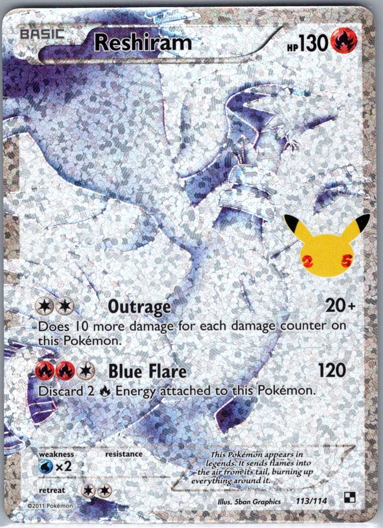 Reshiram 113/114 Celebrations: Classic Collection - Pokemon Card - NM