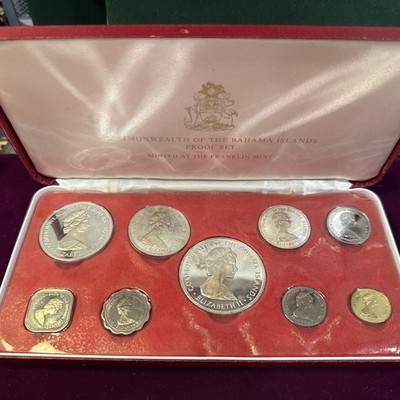 1972 Bahamas 9-Coin Proof Set – 2.87 oz Silver – Franklin Mint