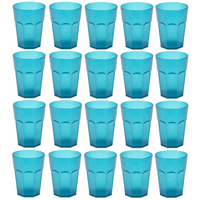 20X Kunststoffbecher TüRkis Trinkbecher Plastik Trink-GläSer Mehrweg 0,25L