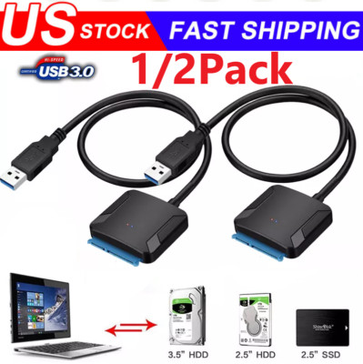 USB 3.0 to SATA External Hard Drive Reader 2.5'' 3.5'' HDD SSD Power adapter