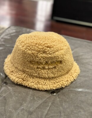 COACH ムートンファー帽子 Coach Sherpa Bucket Hat Womens CM750 Caramel🔥S | eBay