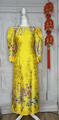 ao dai vietnamese cach tan Tay Phong lua gam FINAL SALE