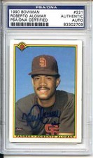 Roberto Almoar 1990 Bowman #221 Autographed Signed PSA DNA Slabbed CFS HOF