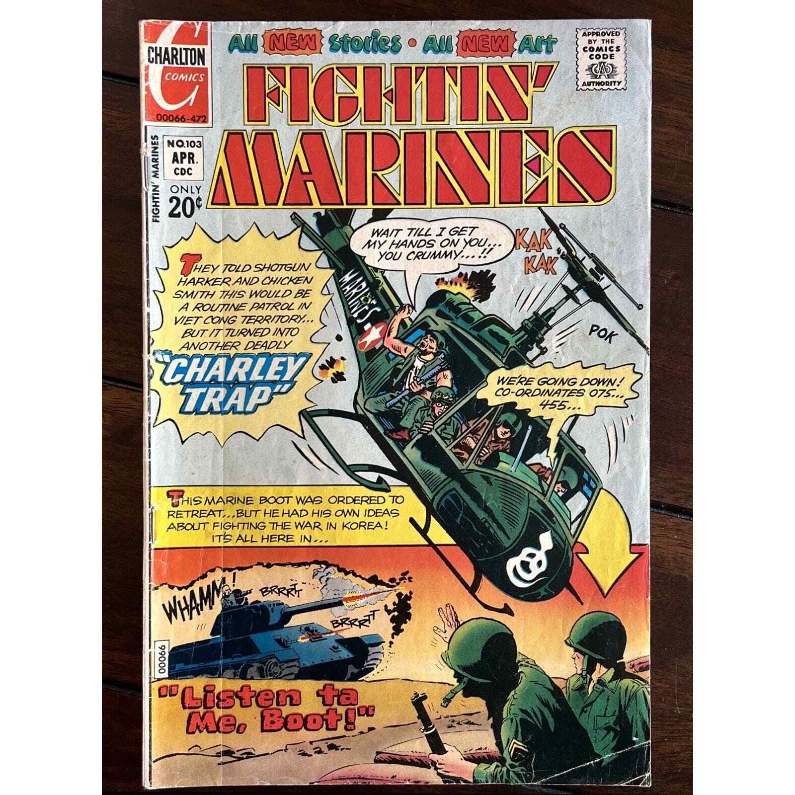 Fightin' Marines #103 - 1972 Charlton Comics - Bronze Age War Comic Book