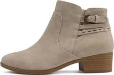Soda Women's Boyet Heel Ankle Booties, Clay Taupe, Multiple Sizes