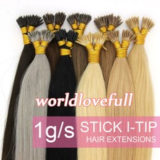 Pre Bonded Keratin Stick I Tip Remy Human Hair Extensions Double Drawn Thick1g/s