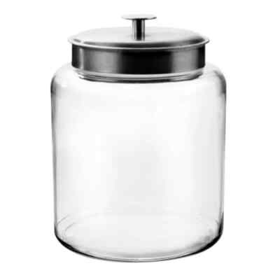 Anchor Hocking 91523AHG17 Montana 2 Gallon Glass Jar w/ Stainless Steel Lid