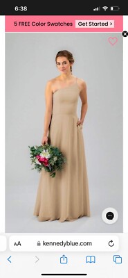 kennedy blue bridesmaid dress Size 6 Latte Color Matilda Design | eBay