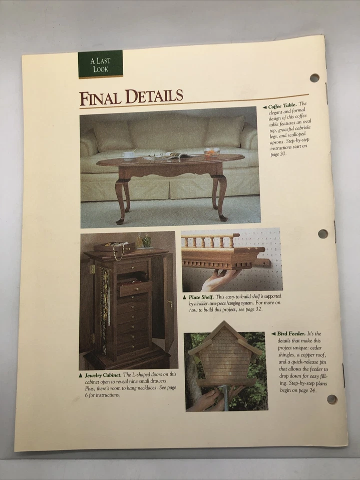 Woodsmith Vol 18 No 106 August, 1996 - Cabriole Leg Jewelry Cabinet Coffee Table - Image 4 of 4