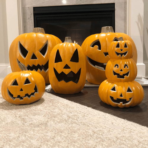 Lanterne di zucca Jack O illuminano zucche grandi illuminate decorazione Halloween esterno - Foto 7 di 69
