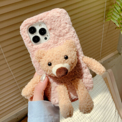 Phone Case For iPhone 13/13 Mini/13 Pro/13 Pro Max Soft Plush Furry Toys  Cover