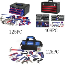 WORKPRO 408PC Mechanics Tool Set/125PC Home Repair Basic Tool/Household Tool Kit